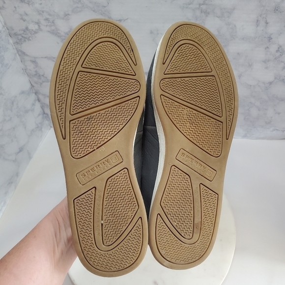 Sperry Top Sider Boat Shoes Boys 5 Cup II Gray Leather Lace Up Outdoor Beach - Picture 3 of 6